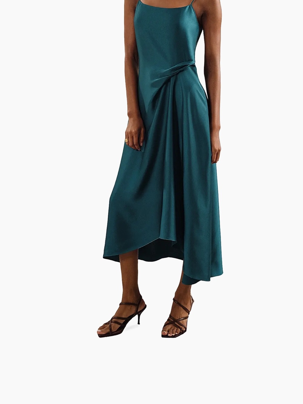 Reiss Teal Draped Zoey dress